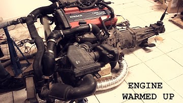 Nissan Engine S13 CA18DET Engine test and revs on floor (water cooled)