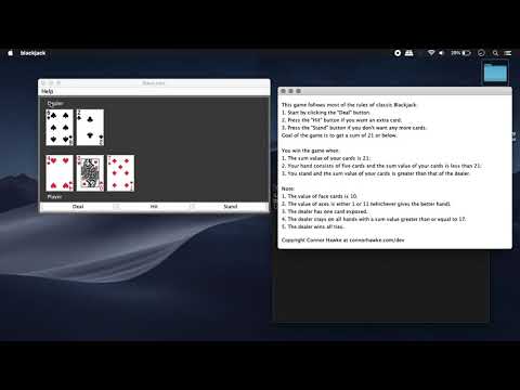 Blackjack game I coded in intro Java class at NYU