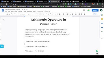 Arithmetic Operators in Visual Basic