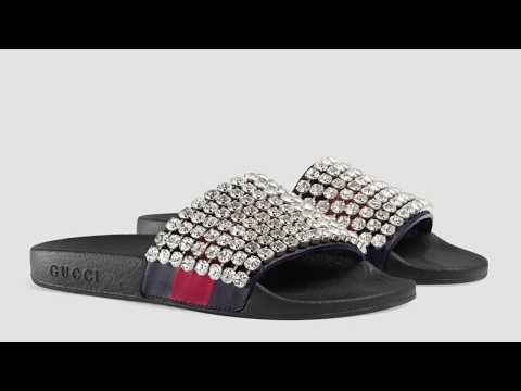 gucci slides bedazzled