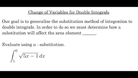 Change of Variables for Double Integrals