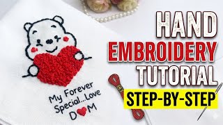 DIY Hand Embroidery for Beginners: Easy Teddy Bear Embroidery 🧸❤️#embroidery #teddy #handmadegifts