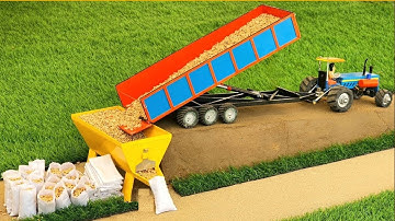 diy tractor trolley wheat loading new technology | science project @Amib Farming