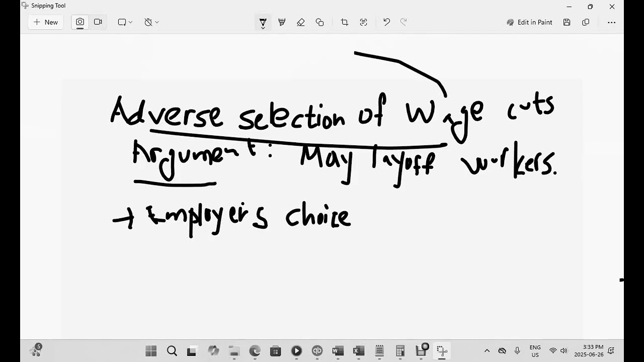 Economics: Adverse selection of wage cuts argument