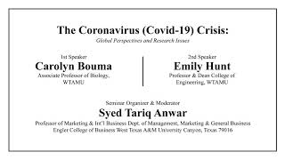 'The Coronavirus (Covid-19) Crisis: Global Perspectives and Research Issues'