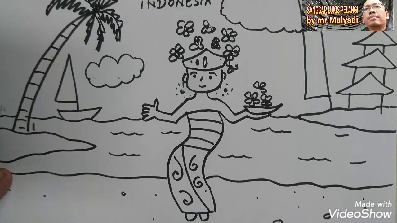 Cara Menggambar Penari Bali Menggambar Tema Pesona Indonesia