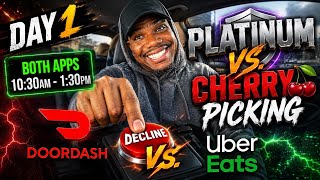 DoorDash vs. Uber Eats | Cherry Picking Day 1 | Both Apps 10:30am - 1:30pm