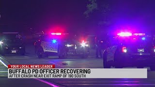 Buffalo PD officer hurt in crash on I-190