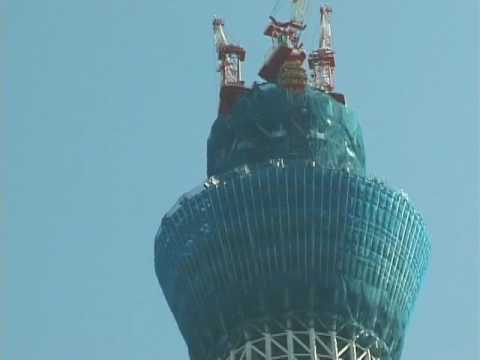 東京スカイツリー第１展望台組み上げ 【１時間は１２秒です】