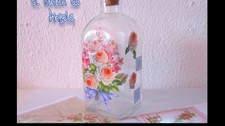 Decoupage en botella de cristal- Diy manualidades screenshot 4