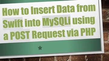 How to Insert Data from Swift into MySQLi using a POST Request via PHP