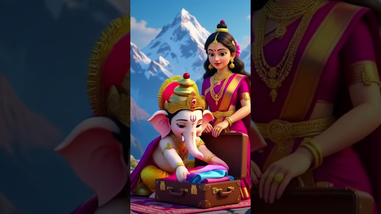 Ganesh Ji Packing 9 Sarees for Navratri | Cute Conversation with Maa Parvati | Navratri 2025"