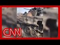 Video appears to show Russian vehicles destroyed after battle