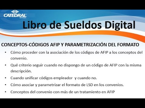 Curso Libro de Sueldos Digital - CONCEPTOS / CÓDIGOS AFIP Y PARAMETRIZACIÓN DEL FORMATO