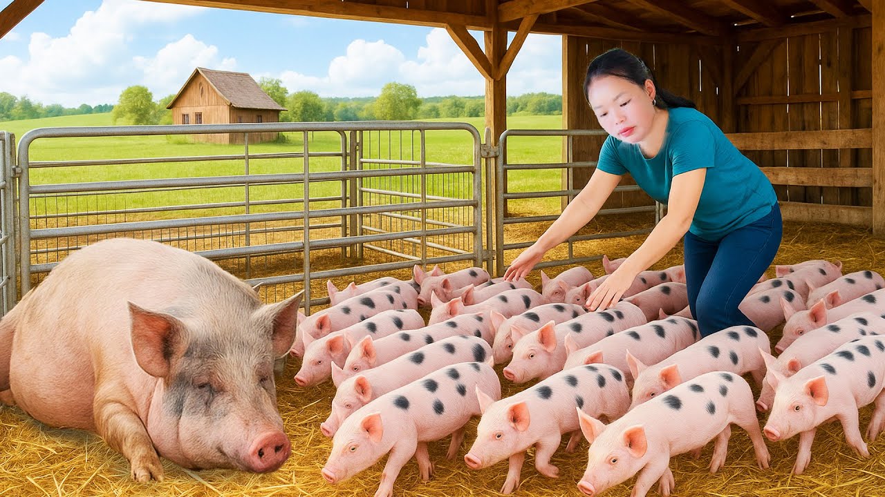 Harvest 500kg of giant piglets, pick bamboo shoots to sell at the market, garden and cook