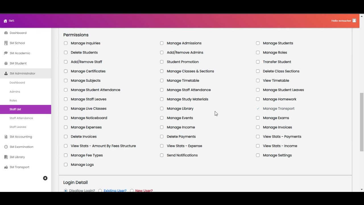 How To - Add A Staff (Transport Manager)