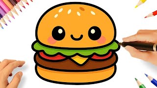 Como Desenhar Um Hambúrguer Kawaii Po A Po Fácil Para Iniciantes