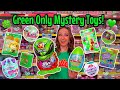 Shop with me for green only mystery toys challenge jackpot  rhia official