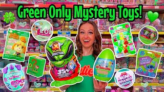 Shop with me for *GREEN ONLY* Mystery Toys Challenge!!😱🐸🍀🍃🐢💚 *JACKPOT!!🫢* | Rhia Official♡