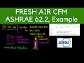 ASHRAE 62.2 Fresh Air CFM, Ventilation Rate, Example