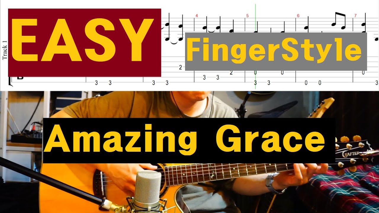[EASY] Amazing Grace FingerStyle guitar TAB lesson. (입문 핑거스타일) YouTube