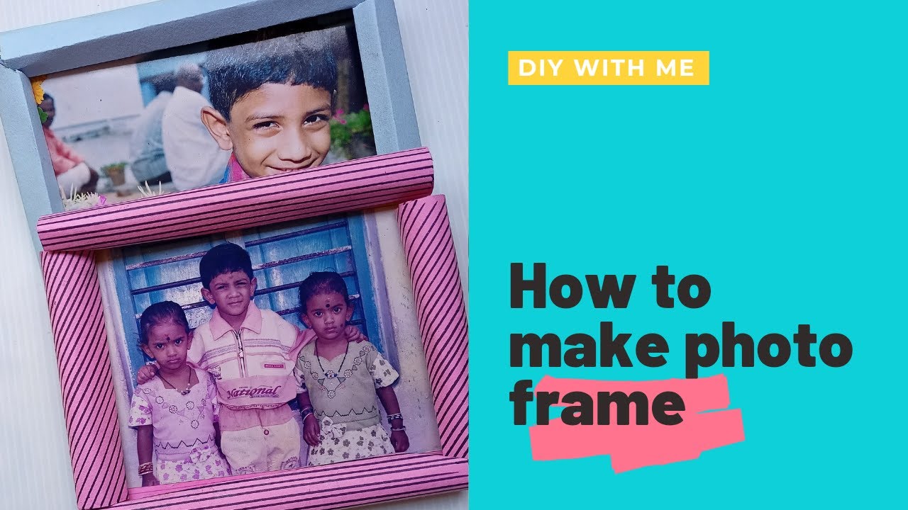 simple & easy photo frame/ photo frame making at home using charts ...