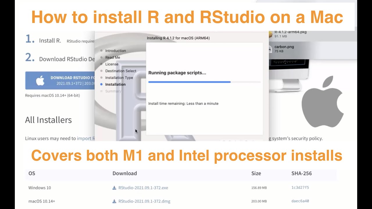 How to Install R and RStudio on Mac OS X (covers both Intel and M1  processors) - YouTube