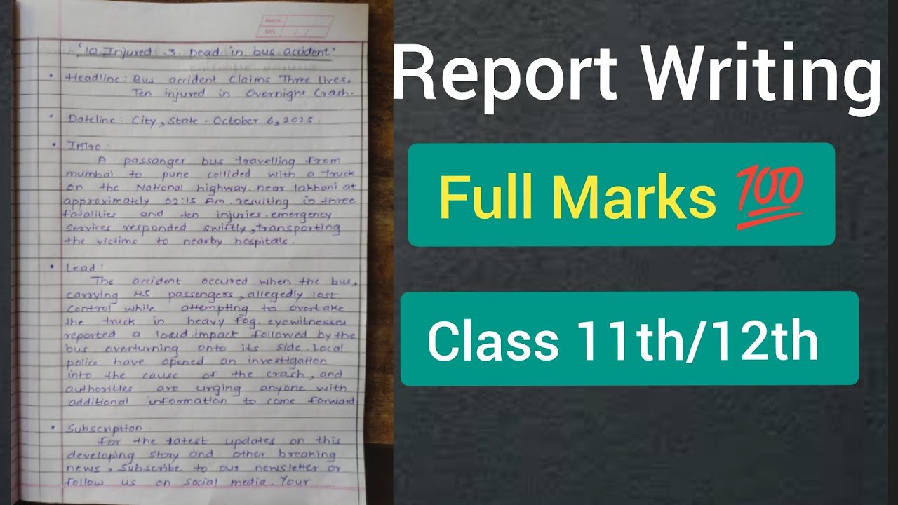 Report Writing | Class 11th/12th | RN Academy.