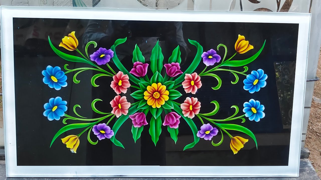 Glass painting work , glass stone work ,etc.....//// glass window