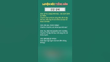 Luyện tập giao tiếp tiếng Hàn hàng ngày theo chủ đề - Sức khỏe