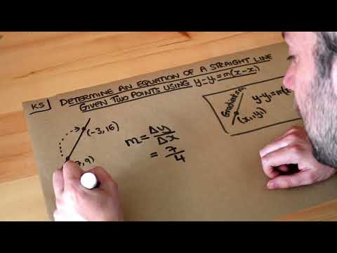 Key Skill - Find an equation of a straight line given two points using y-y1=m(x-x1).