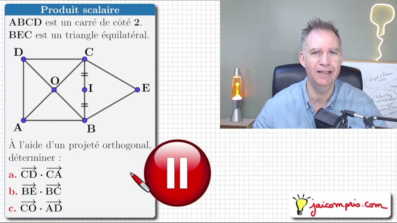 Calculer un produit scalaire avec le projeté orthogonal ♦ 3 exemples pour comprendre ♦ Première spé