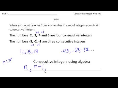 Consecutive Integer Word Problems | Math Made Easy