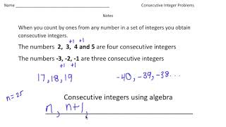 Consecutive Integer Word Problems | Math Made Easy