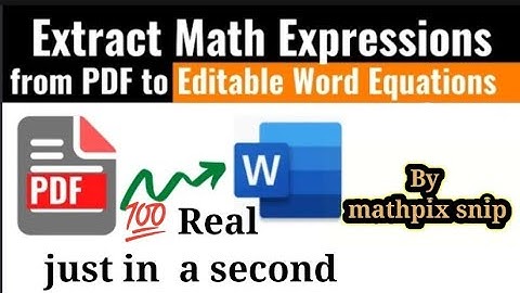Convert PDF Equations to Word Format with Mathpix Snip || convert pdf equation to word easily