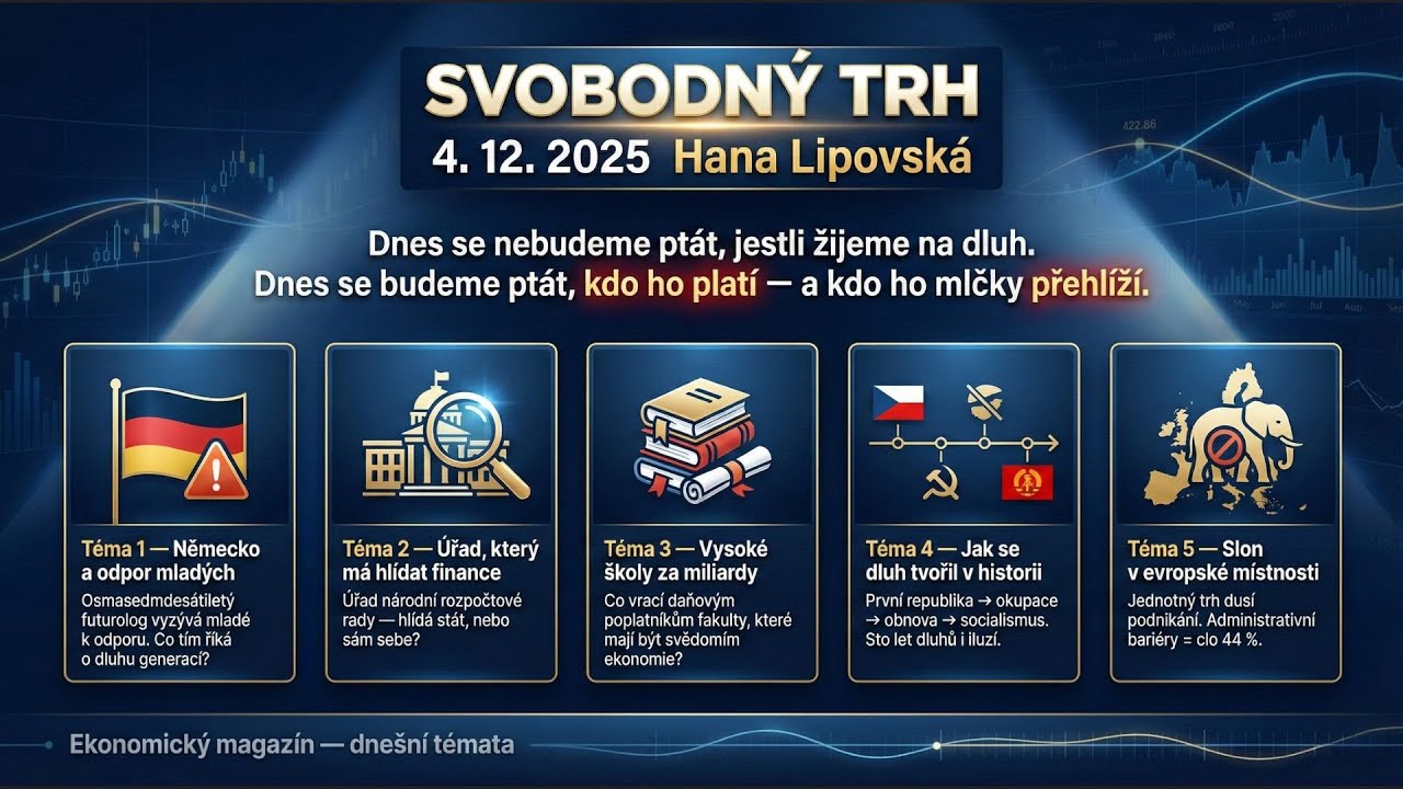 H. Lipovská: Dluh se neptá. Slon v Evropské unii. Budou se mladí bouřit?