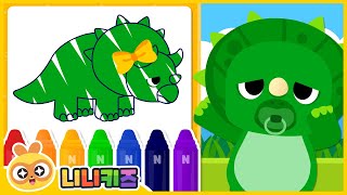 엄마공룡을 찾아줘! | 아기 트리케라톱스 | 공룡 색칠 | 경찰 구조 | 공룡백과 | 니니키즈 NINIkids