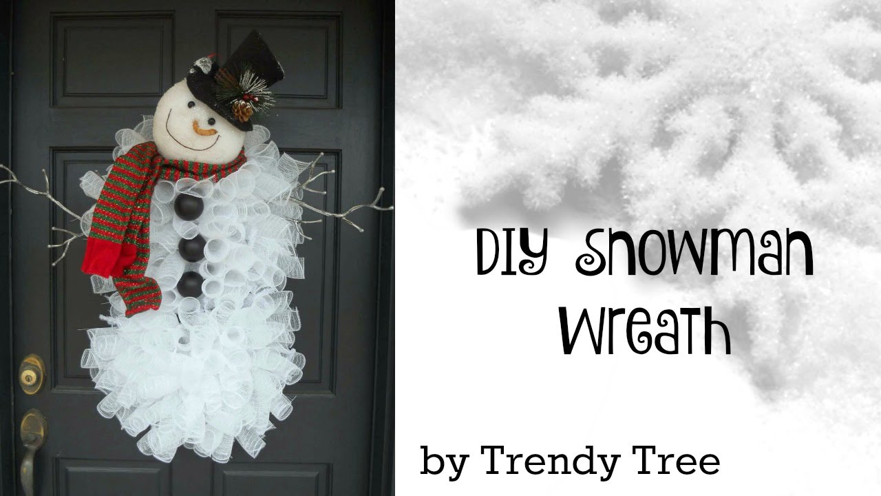 2015 Deco Poly Mesh Snowman Wreath by Trendy Tree