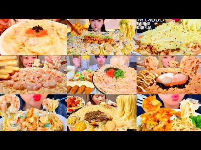 MOST DELISH CREAMY PASTA MUKBANG COMPILATION 💯 DELICIOUS SATISFYING 1 HOURS EATING PASTA ASMR SOUND