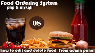 How to edit and delete food on admin side in food ordering system
