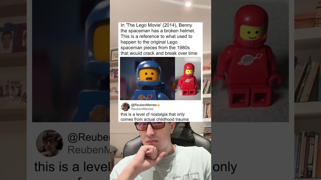 In 'The Lego Movie' (2014), Benny the spaceman has a broken helmet.