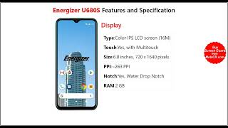 Energizer U680S  Features and Specifications