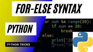 for-else syntax Python | Python Tricks