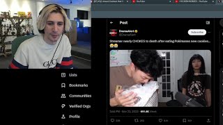 xQc reacts to Streamer Almost Chokes to Death after eating Pokimane's Cookies News