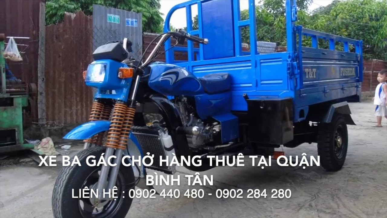 Dịch vụ xe ba gác chở hàng thuê tại Quận Bình Tân của Odleasing - YouTube