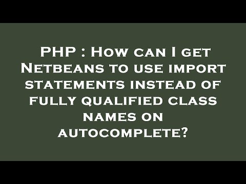 PHP : How can I get Netbeans to use import statements instead of fully qualified class names on auto