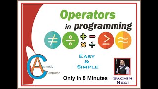 Types Of Operators | programming |Arithmetic Relational increment Decrement Unary Binary Ternary.