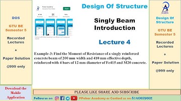 GTU I Design of Structure I BE Civil Semester 5 I Singly Beam I Example 3 I Lecture 4