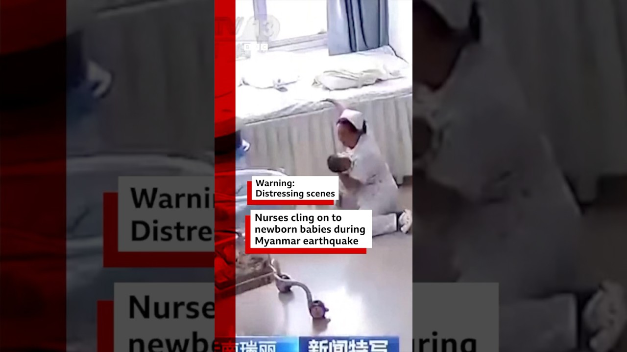 Two nurses in China protect newborn babies during earthquake. 