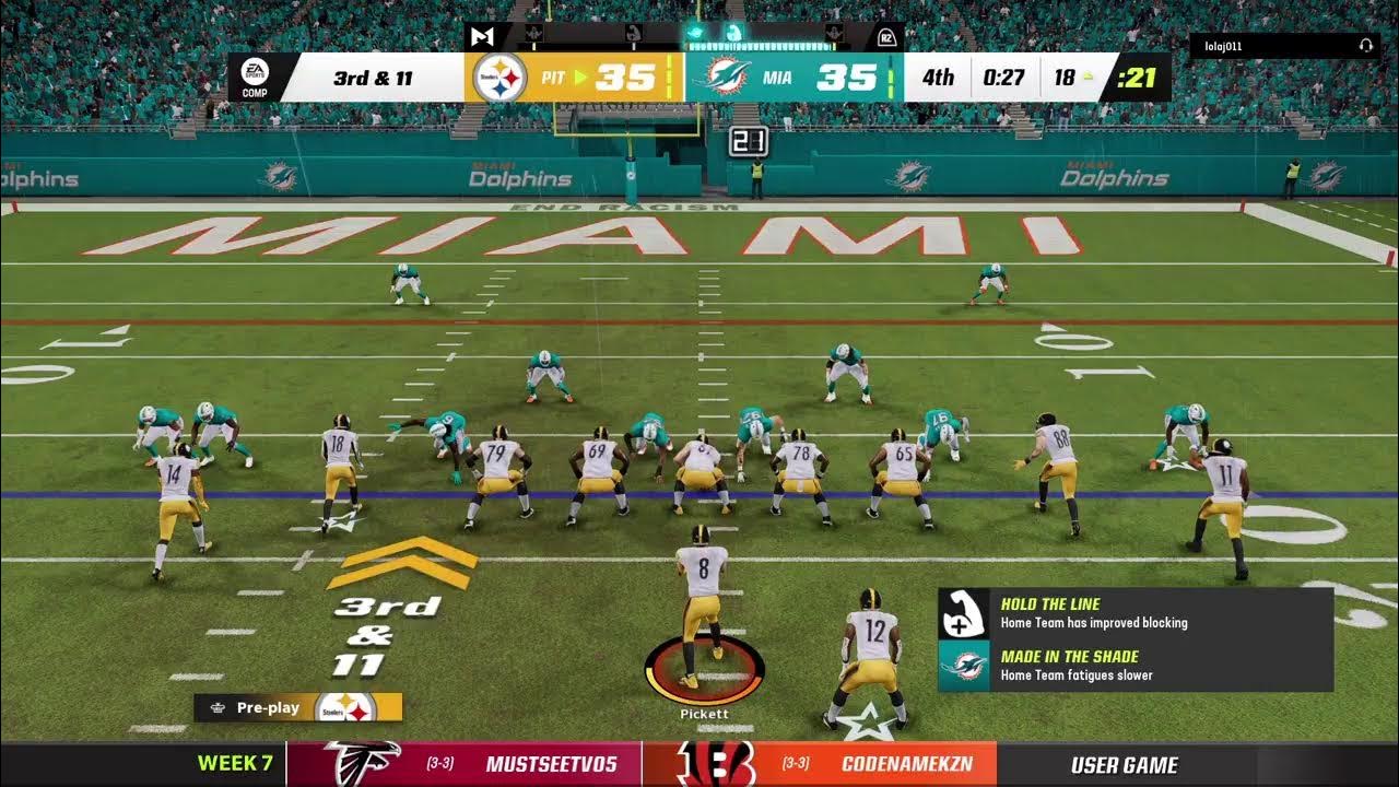 Madden 23 Crumz XTreme League Season 8 Week 7 Steelers vs. Dolphins